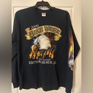 Vintage Black Bike Week Graphic Long Sleeve Shirt